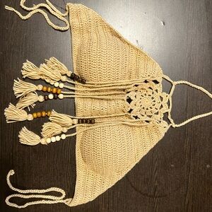Handmade Crochet Halter Top with Tassels